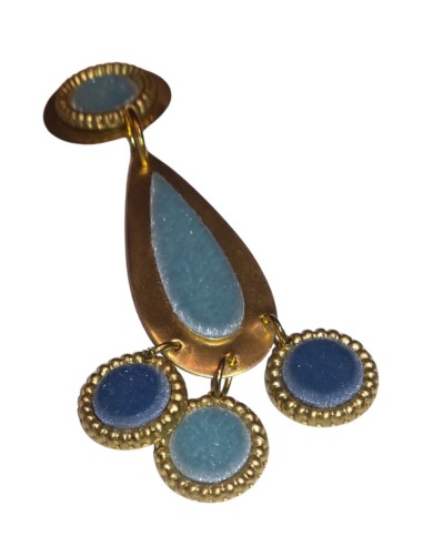 Pendiente de lágrima con terciopelo y...