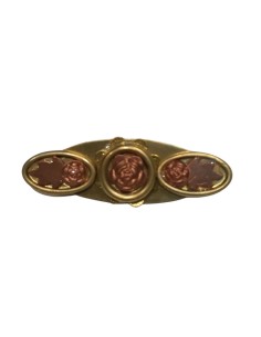 Broche Oval oro hojas cobre