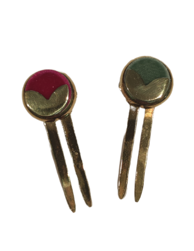 Peinecillo Botón Terciopelo Hoja